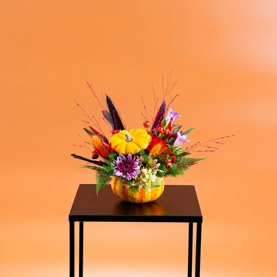 ハロウィンかぼちゃの器アレンジ｜広島花屋オンラインショップ花将