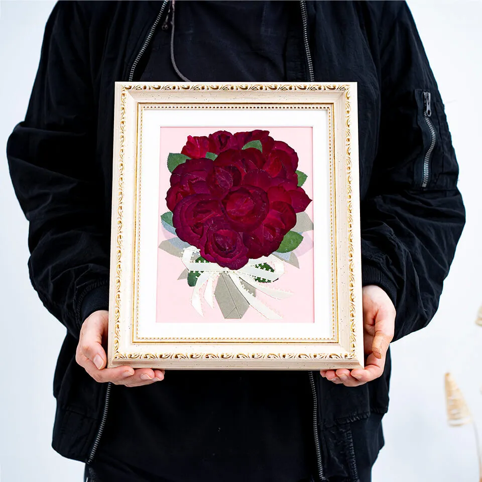 赤バラ108本花束 押し花12本 セット｜広島花屋オンライン