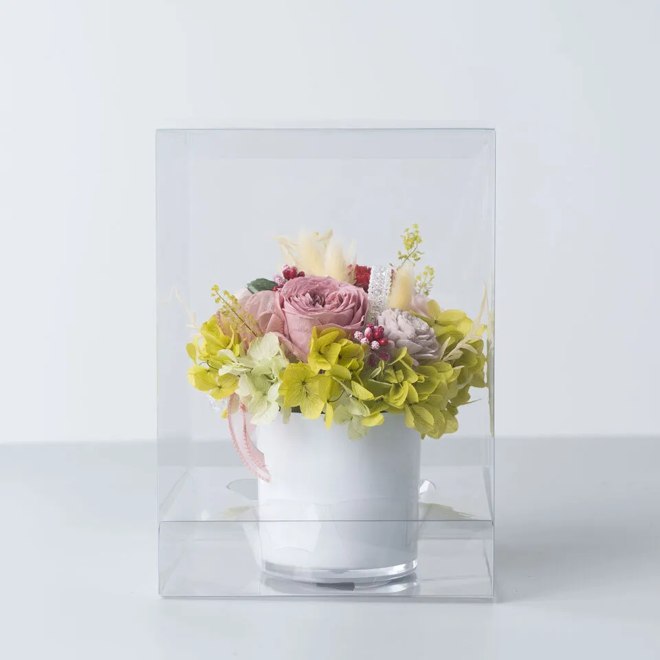 ピンク黄緑系プリザーブドフラワー｜広島花屋オンラインショップ花将