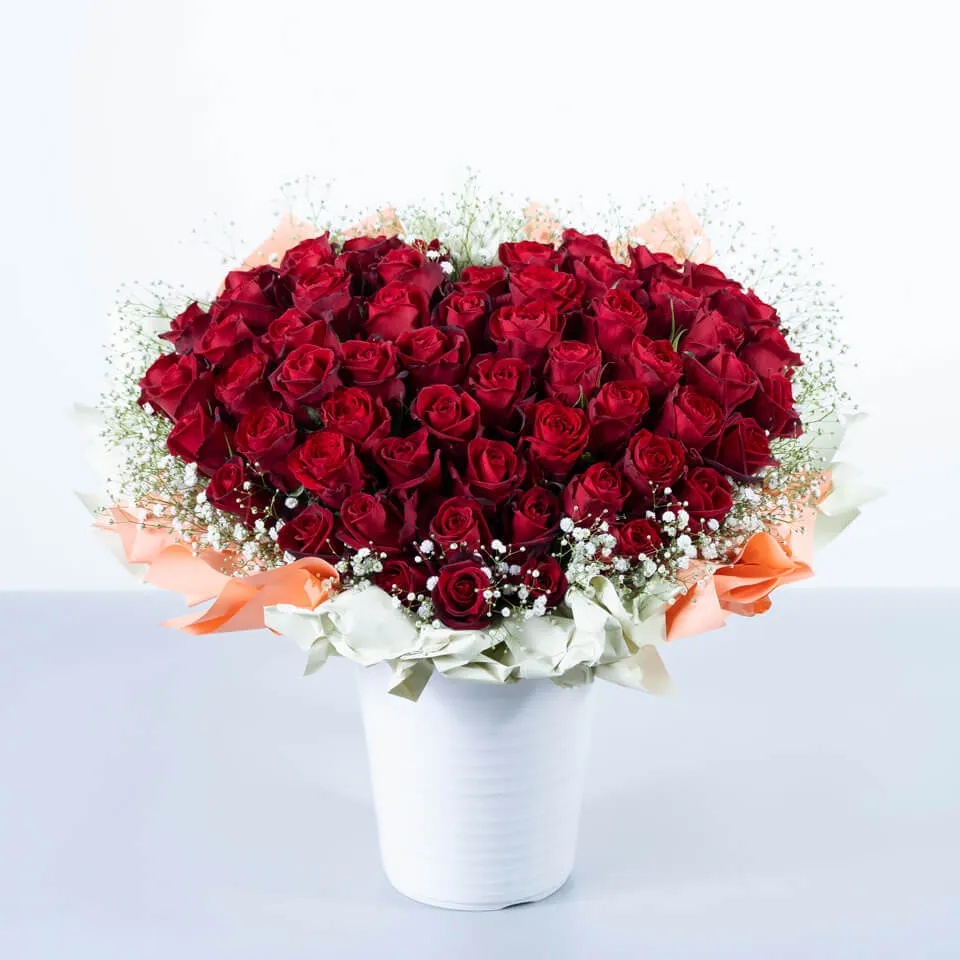 ハート型樹脂リング 紫・赤の花デザイン ♥愛がいっぱい♥赤バラのハート型フレームアレンジ・壁掛けにも