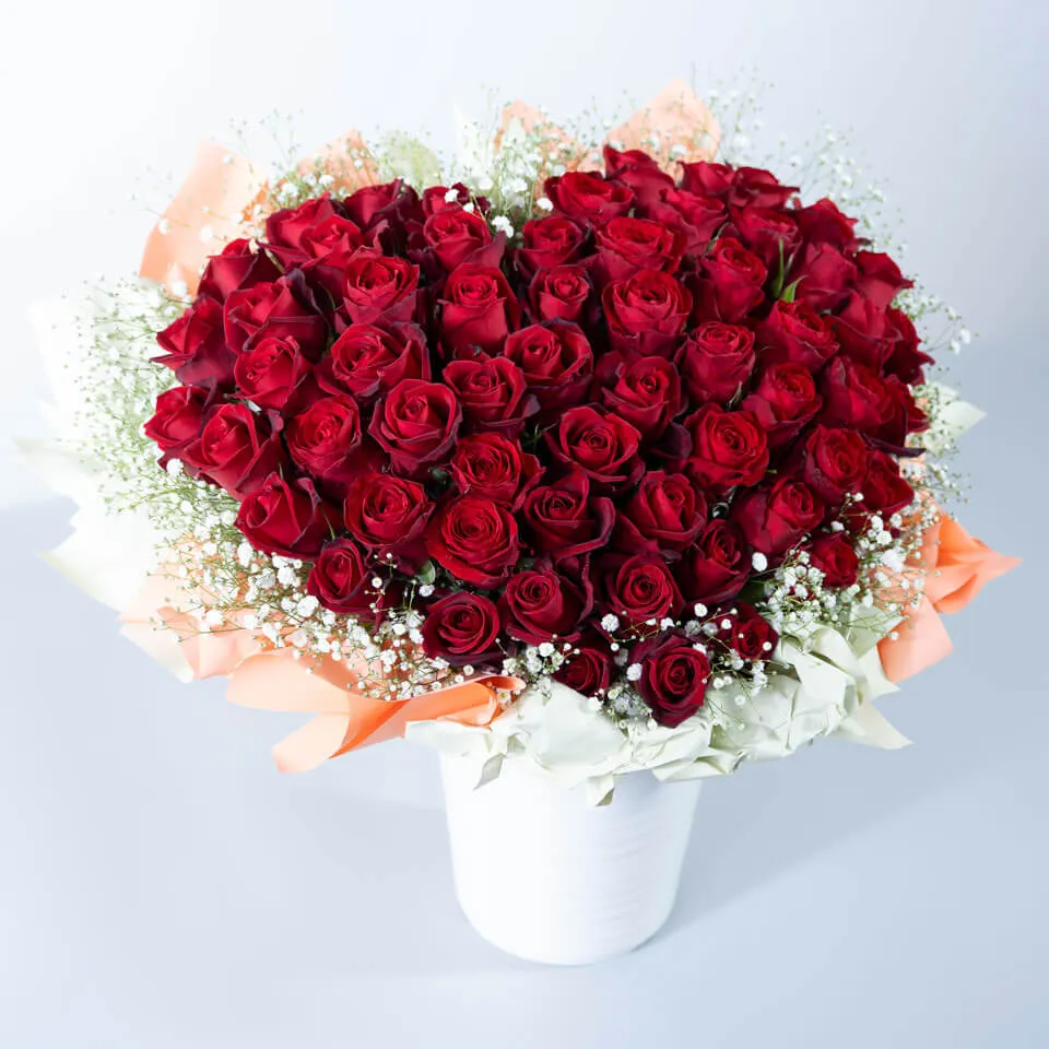 ハート型アレンジ 赤バラ60本｜広島花屋オンラインショップ花将