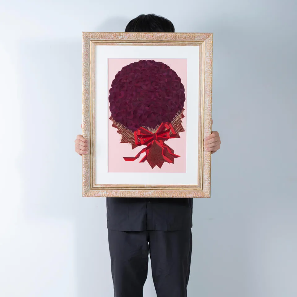 世界に一つだけの押し花額縁 薔薇108本 トレンタサイズ 108本の