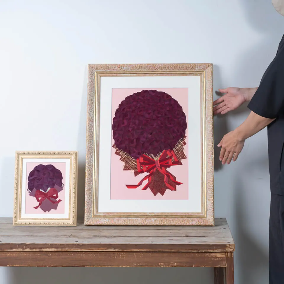 バラ 108本 押し花 108本のバラの花束を押し花アートでアフターブーケとして保存加工