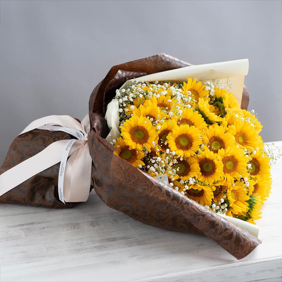 ひまわり108本とかすみ草の花束 商品画像 2