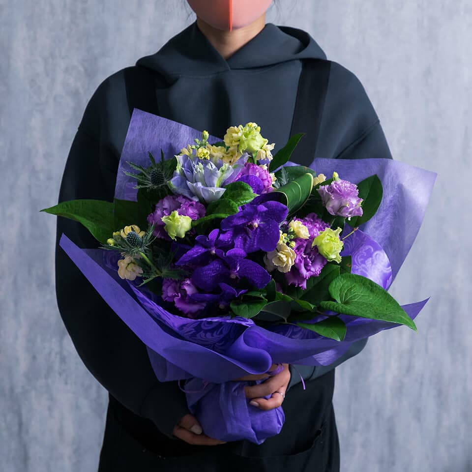 紫ブルー系の花束 商品画像 3