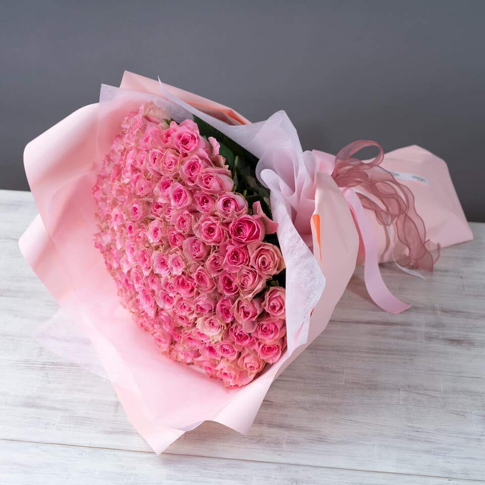 ピンクバラ108本の花束 商品画像 2