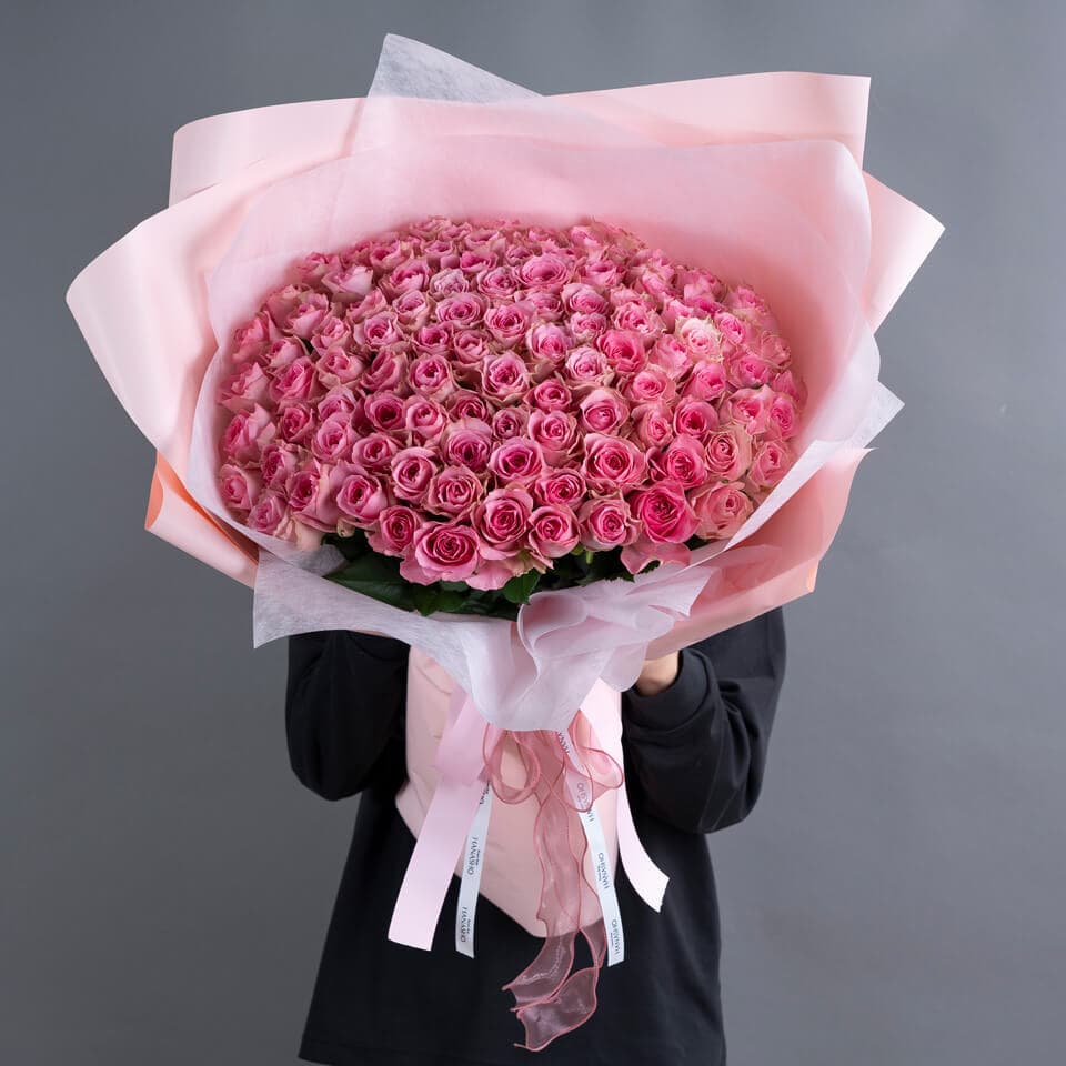 ピンクバラ108本の花束 商品画像 4