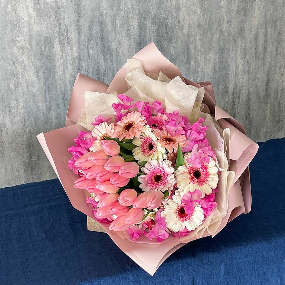 ピンク系チューリップ花束 商品画像 2