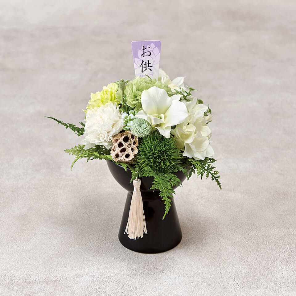 お供え用緑プリザーブドフラワー 商品画像 1