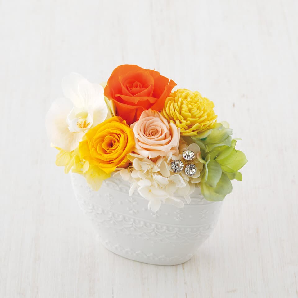 オレンジ系プリザーブドフラワー 商品画像 1
