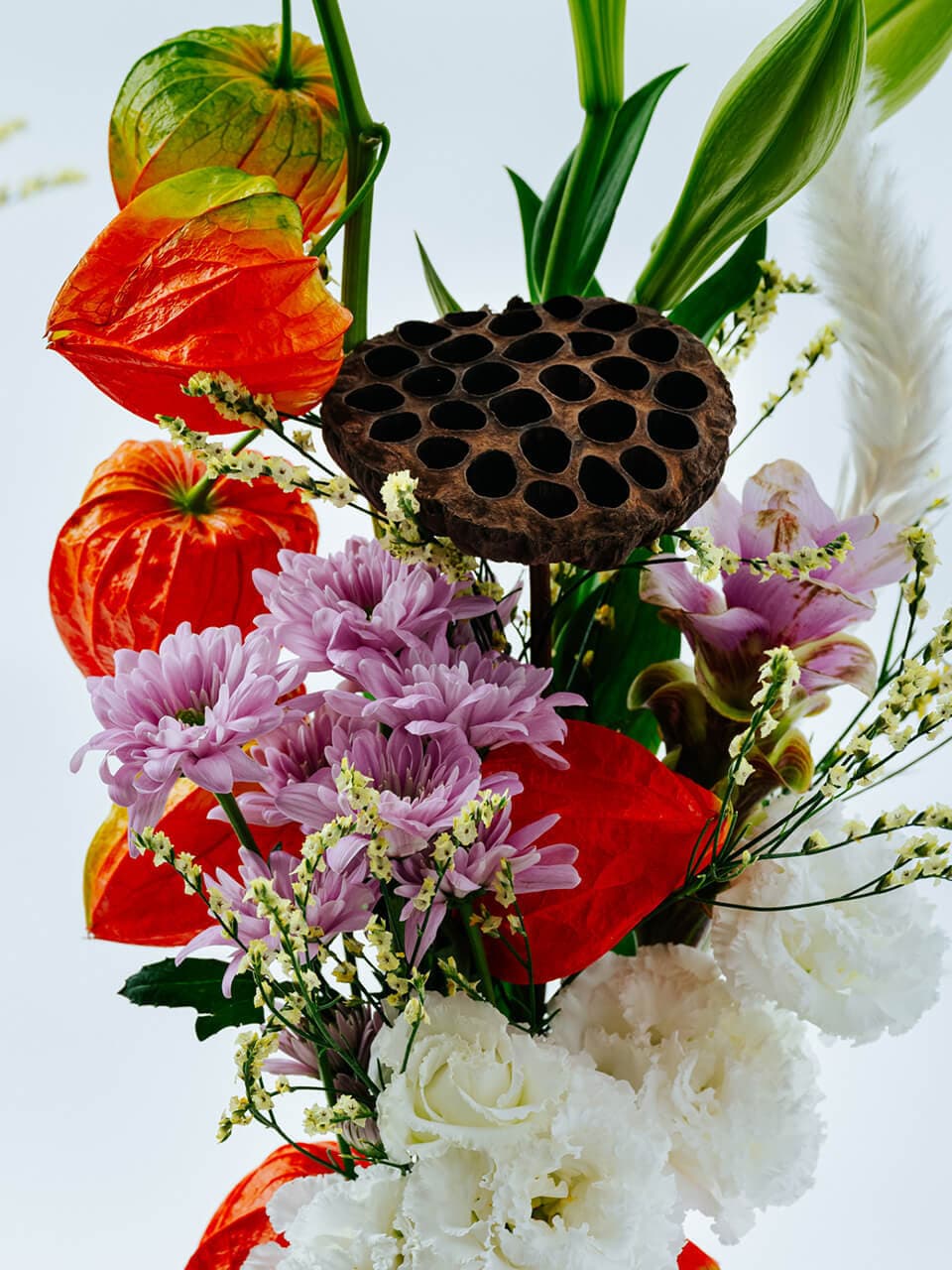 【墓用】ほおずきと季節花で墓花1対(左右に1つずつ) 商品画像 3