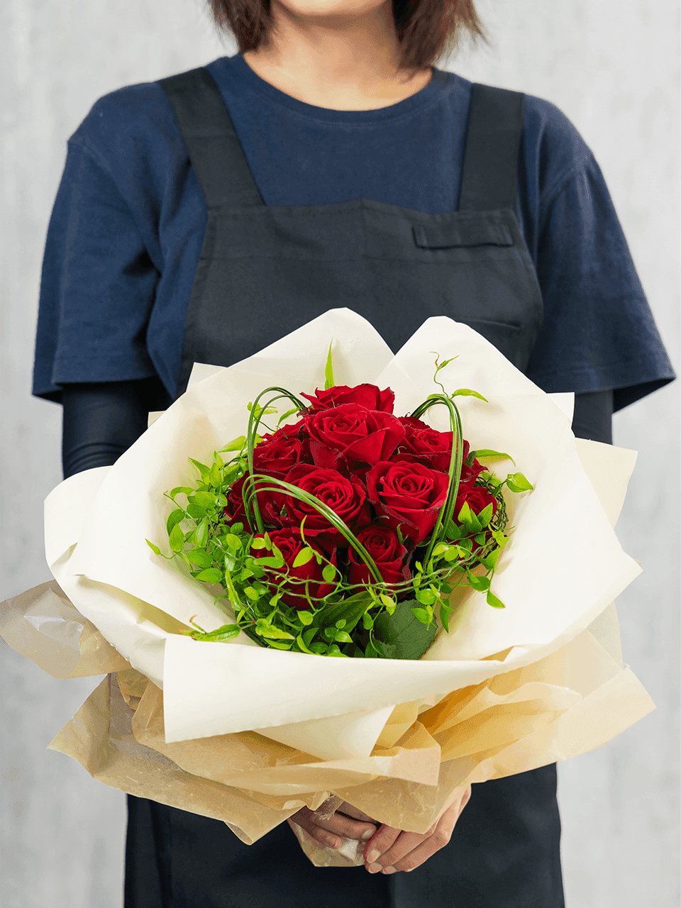 【赤バラ12本花束】と【押し花】のセット 商品画像 3