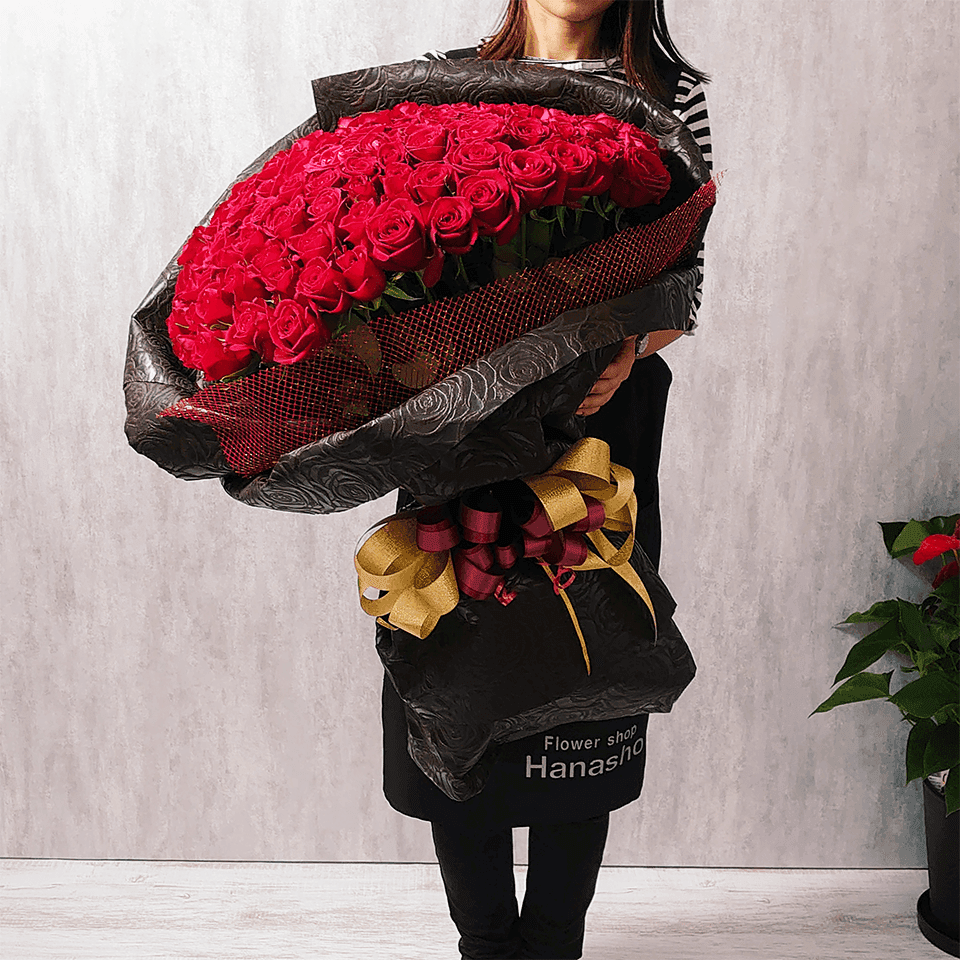 赤バラ108本花束 押し花108本セット 商品画像 3