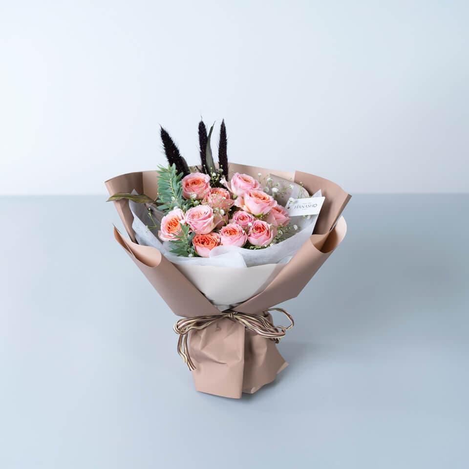 ピンク薔薇のスタンディングブーケ 商品画像 1