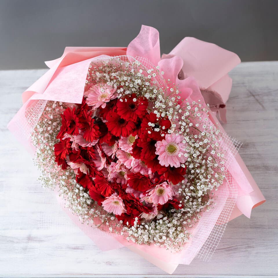 ガーベラ100本の花束(かすみ草入り) 商品画像 4