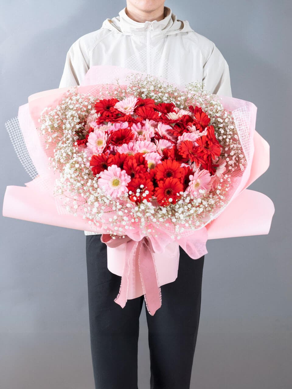 ガーベラ100本の花束(かすみ草入り) 商品画像 6