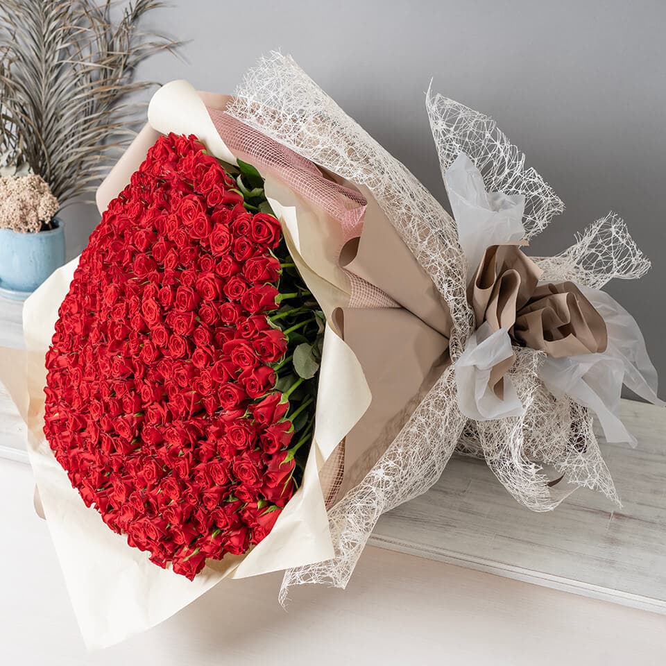 赤バラ365本の花束【韓国風ラッピング】 商品画像 3