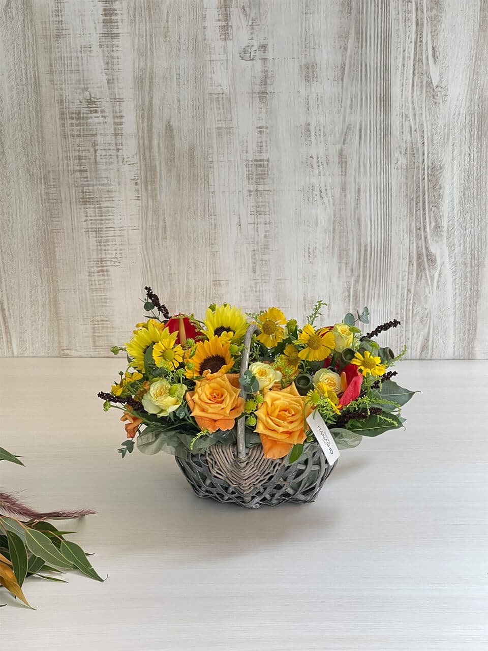 黄オレンジ系アレンジメントひまわり 商品画像 3