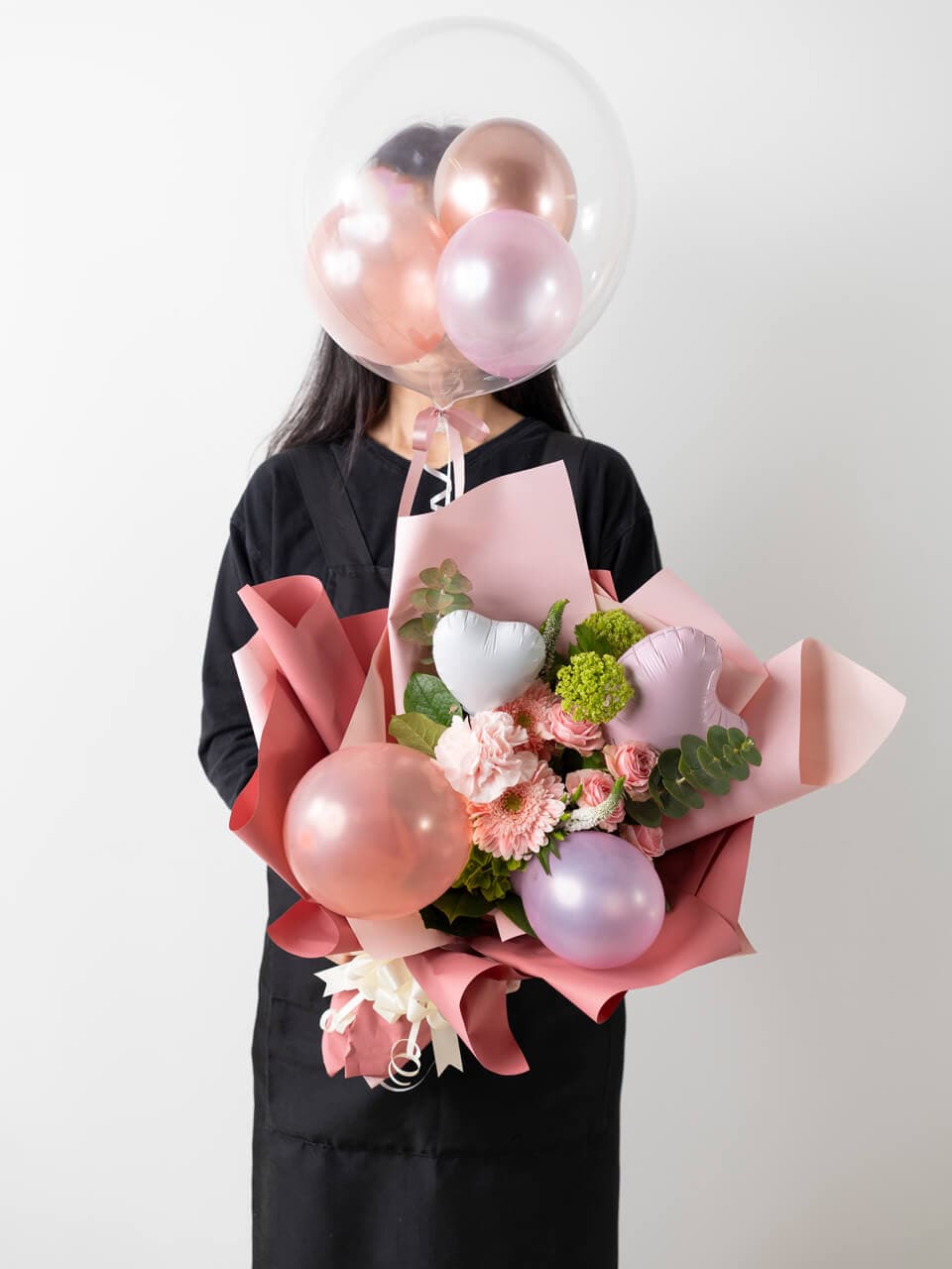 浮かぶバルーン入り ピンク系 花束 商品画像 5