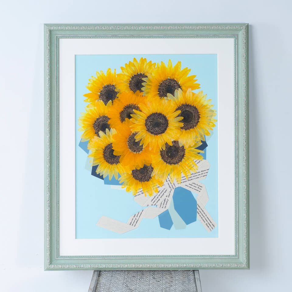 【49額】【ヒマワリ大輪12本】【 押し花】⑥ 商品画像 1